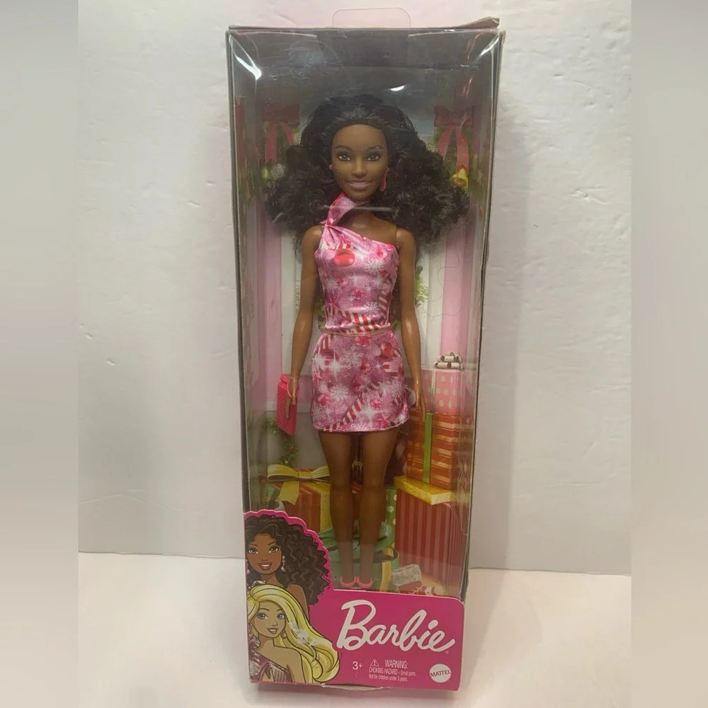 Barbie HOLIDAY BARBIE 2020 Brunette Mattel Barbie Floral Dress Outfit New In Box